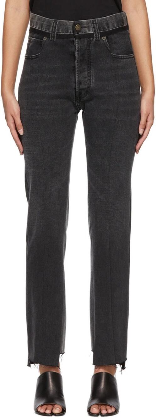 Maison Margiela Black Denim High-Rise Straight-Leg Jeans Size 36 / US 0